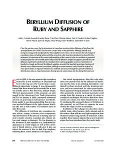 Beryllium Diffusion of Ruby and Sapphire