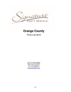 Orange County Price ListS. Susan Street Santa Ana, CAPh: (