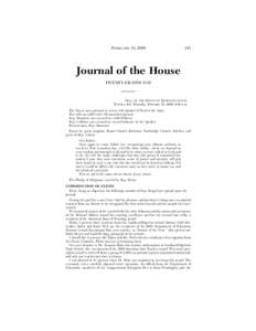 FEBRUARY 19, [removed]Journal of the House TWENTY-EIGHTH DAY