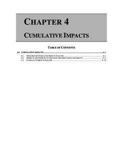 CHAPTER 4 CUMULATIVE IMPACTS TABLE OF CONTENTS 4.0 CUMULATIVE IMPACTS ........................................................................................................................... 4–[removed].