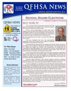 THE VOICE OF THE PARENT IN EDUCATION SPECIAL EDITION SEPT/OCT 2014