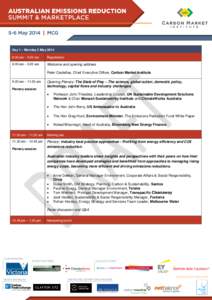 PROGRAM Australian Emissions Reduction Summit and Marketplace