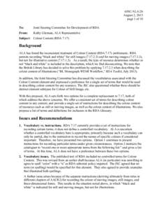 6JSC/ALA/26 August 2, 2013 page 1 of 10 To:  Joint Steering Committee for Development of RDA