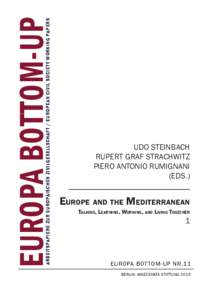 Arbeit spapiere zur europäischen zivilgesellschaft / European Civil Societ y Working Papers  EUROPA BOTTOM-UP Udo steinbach Rupert Graf Strachwitz