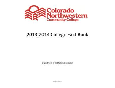 [removed]College Fact Book  Department of Institutional Research Page 1 of 23