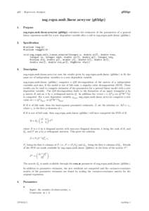 Regression analysis / Numerical linear algebra / Econometrics / Covariance and correlation / Linear regression / Singular value decomposition / Covariance / Rank / QR decomposition / Statistics / Algebra / Linear algebra