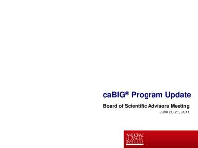 Oncology / Cancer research / CaBIG / CaGrid / Medicine / Bioinformatics / National Institutes of Health