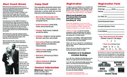 Meet Coach Brown  Camp Staff Registration