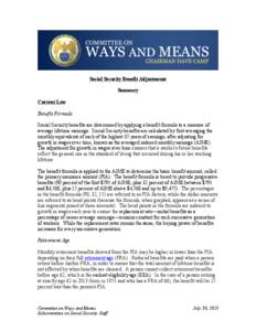 Primary Insurance Amount / Employee benefit / Economy of the United States / Federal assistance in the United States / Pension / Government / Economics / Retirement Insurance Benefits / Defined benefit pension plan / Social Security / Taxation in the United States / Employment compensation