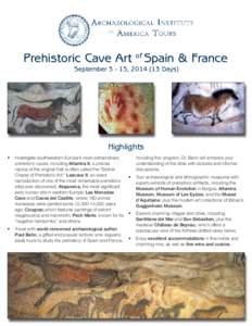 Prehistoric Cave Art  of Spain & France
