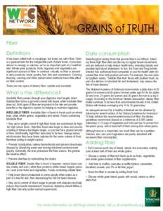 NETWORK  GRAINS of TRUTH Fiber Definitions