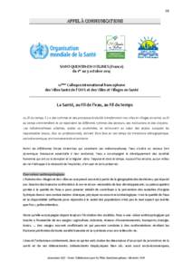 1/3  APPEL À COMMUNICATIONS SAINT-QUENTIN-EN-YVELINES (France) du 1er au 3 octobre 2014