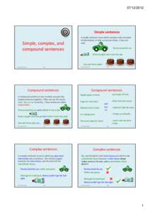 Dependent clause / Sentence / Simple sentence / Clause / Copula / Independent clause / Complex-compound sentence / Linguistics / Syntax / Complex sentence