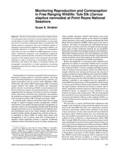 Zoology / Tule elk / Point Reyes National Seashore / Elk / Point Reyes / Progesterone / Porcine zona pellucida / Dairy cattle / Schoenoplectus acutus / Endocrine system / Geography of California / West Marin