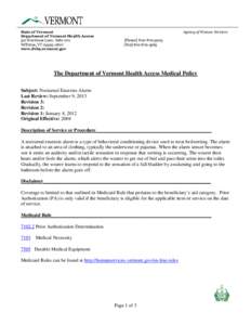 State of Vermont Department of Vermont Health Access 312 Hurricane Lane, Suite 201 Williston, VT[removed]www.dvha.vermont.gov