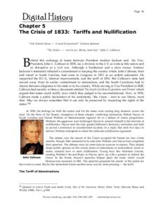 Page 24  Chapter 5 The Crisis of 1833: Tariffs and Nullification 