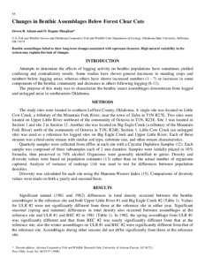 Changes in Benthic Assemblages Below Forest Clear Cuts