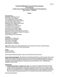 Item 2.A.  Cowlitz-Wahkiakum Council of Governments Board Meeting Cowlitz County Administration Building, General Meeting Room May 30, 2013 ~ 12:00 PM