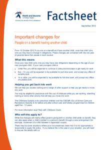 SeptemberImportant changes for People on a benefit having another child ________________________________________________________________________________________________________________________________________