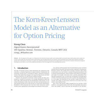 The Korn-Kreer-Lenssen Model as an Alternative for Option Pricing