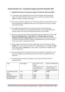 Greater Norwich area – housing land supply assessment DecemberPDF]