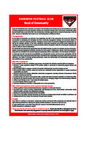 WH - ESSENDON WEB (E) E599_Layout:06 AM Page 1  ESSENDON FOOTBALL CLUB Head of Community