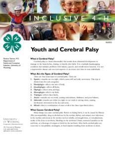 [removed]Youth and Cerebral Palsy Patricia Tatman, M.S. Department of Family and Consumer