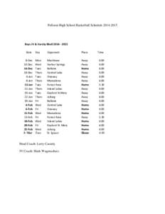 Pellston High School Basketball Schedule[removed]Boys JV & Varsity Bball[removed]Date 8-Dec 10-Dec