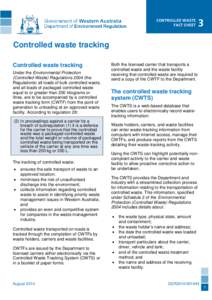 CONTROLLED WASTE FACT SHEET 3  Controlled waste tracking