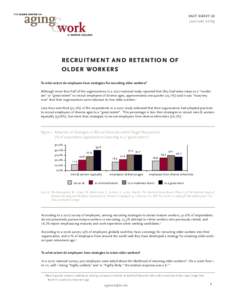 fact sheet 21 january 2009 recruitment and retention of older workers To what extent do employers have strategies for recruiting older workers?