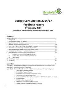 Budget Consultation Report