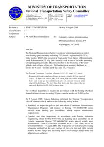 MINISTRY OF TRANSPORTATION National Transportation Safety Committee Gedung Karya Lt.7 Departemen Perhubungan Jl. Medan Merdeka Barat No. 8 JKTINDONESIA