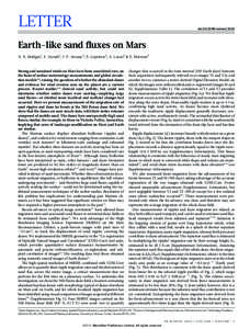 LETTER  doi:[removed]nature11022 Earth-like sand fluxes on Mars N. N. Bridges1, F. Ayoub2, J-P. Avouac2, S. Leprince2, A. Lucas2 & S. Mattson3