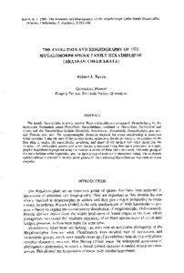 Raven, R . J[removed]The evolution and biogeography of the mygalomorph spider family Hexathelida e (Araneae, Chelicerata) . J . Arachnol., 8 :[removed] .