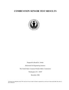 Combustion Sensor Test Results - December 2004