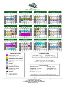 District Calendar July 2016 S T