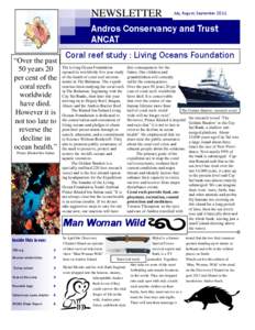 NEWSLETTER  July, August, September 2011 Andros Conservancy and Trust ANCAT