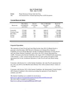 June 24-Month Study Date: June 13, 2014 From: To:  Water Resources Group, Salt Lake City