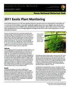 Southern Plains Network RESOURCE BRIEF National Park Service U.S. Department of the Interior Inventory & Monitoring Program