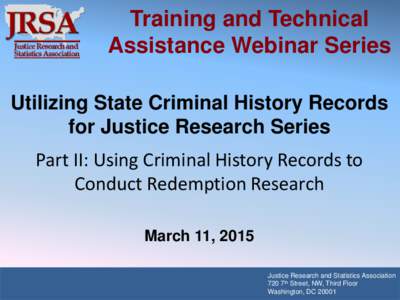Justice Research and Statistics Association / Web conferencing