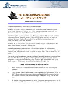 The Ten Commandments of Tractor Safety