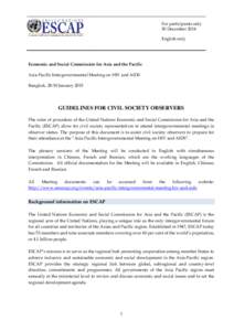 For participants only 30 December 2014 English only Economic and Social Commission for Asia and the Pacific Asia-Pacific Intergovernmental Meeting on HIV and AIDS