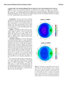 United States / 3D computer graphics / Bidirectional reflectance distribution function / Lunar Reconnaissance Orbiter / Moon / Apollo 17 / Albedo / Apollo 11 / Apollo 15 / Spaceflight / Apollo program / Radiometry