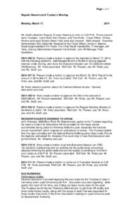 Page 1 of 5 Regular Beavercreek Trustee’s Meeting Monday, March 17,  2014