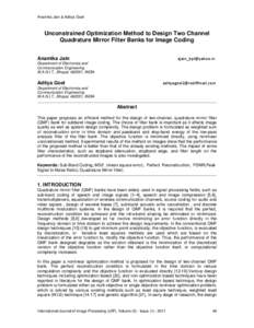 Anamika Jain & Aditya Goel  Unconstrained Optimization Method to Design Two Channel