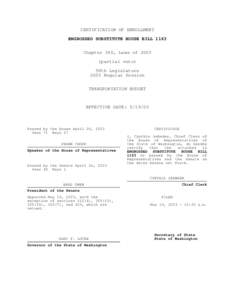 CERTIFICATION OF ENROLLMENT ENGROSSED SUBSTITUTE HOUSE BILL 1163 Chapter 360, Laws ofpartial veto) 58th Legislature 2003 Regular Session