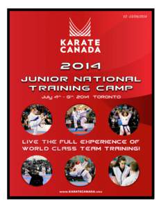 2014 Junior National Training Camp     KARATE CANADA