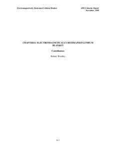 Electromagnetically Restrained Lithium Blanket  APEX Interim Report November, 1999  CHAPTER 6: ELECTROMAGNETICALLY RESTRAINED LITHIUM