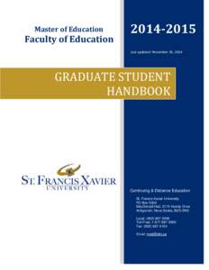 Master of Education  Faculty of Education[removed]Last updated: November 26, 2014