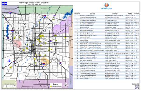 Mayor-Sponsored School LocationsSchool Year Hamilton County  oi